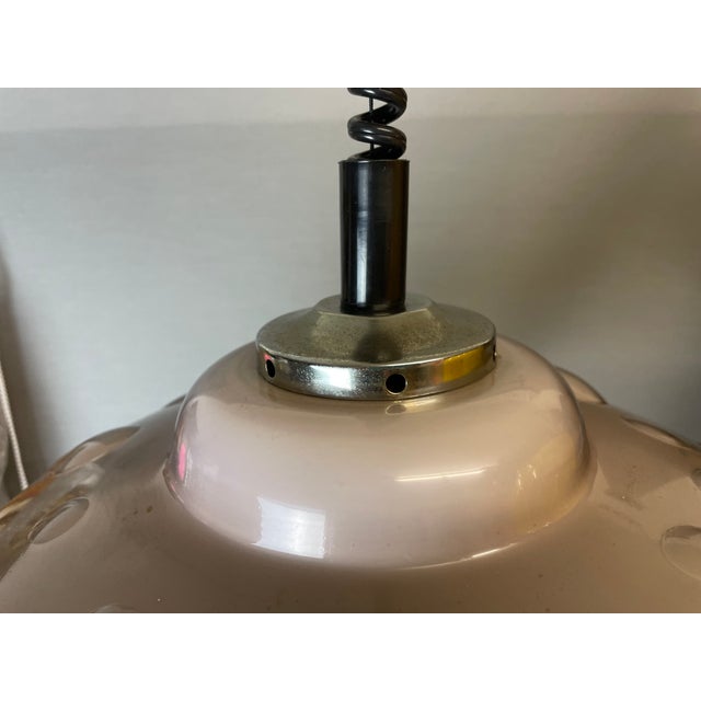Mushroom Colored Acrylic Retractable Pull Down Dining Room Pendant Lamp, 1970s For Sale - Image 6 of 18