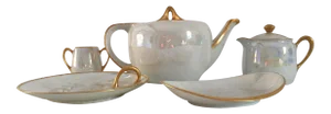 Luster Porcelain Gilded Rim Serving Set