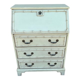 1970s Jasper Cabinet Co Faux Bamboo Secretary Desk For Sale