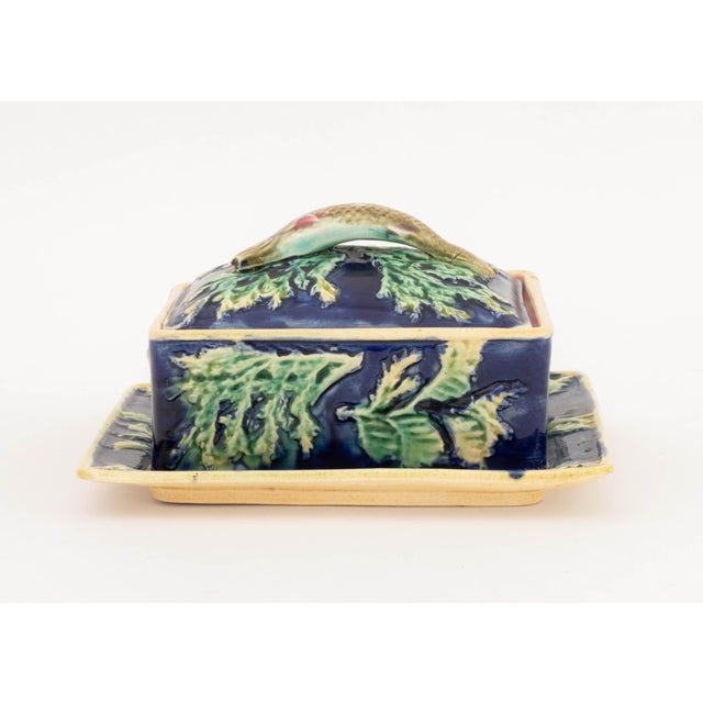 English Majolica Sardine Covered Dishes, 2 For Sale - Image 4 of 11