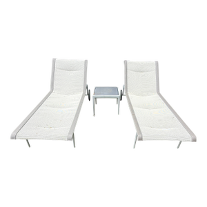 Pair Richard Schultz for Knoll 1966 Chaises Plus Side Table —Two Sets Available
