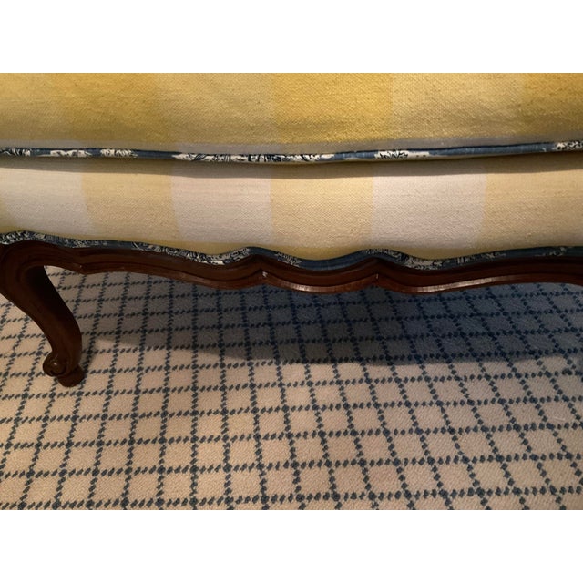 Two beautiful French country chairs They are in excellent condition. The chairs are covered in a yellow and white buffalo...