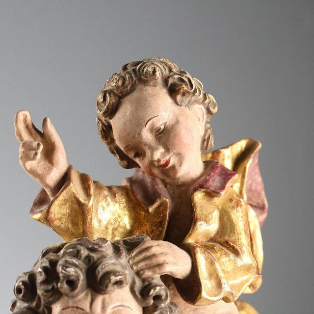 Saint Christopher and Jesus Sculpture in Wood, Trentino Alto Adige, Italy For Sale - Image 4 of 11