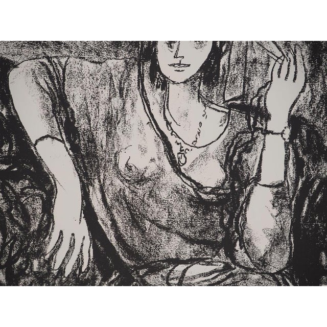Leopoldo Presas, Young Woman in a Hat, Lithograph For Sale - Image 5 of 7