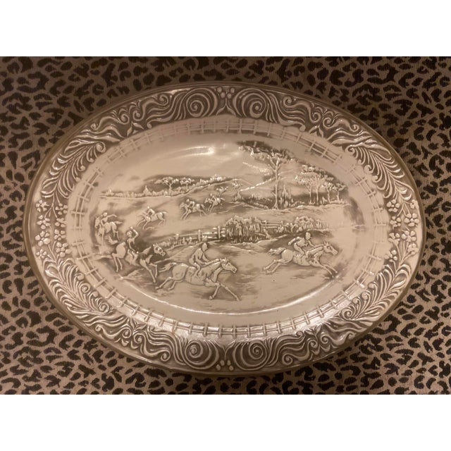 Louisville Stoneware & Co. 19" Embossed Horse Large Oval Platter As a serving piece, or decorative element, the embossed...