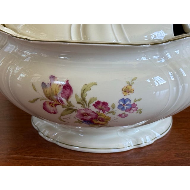 Victorian Rare Rosenthal Elfenbein Viktoria Lombul Antique White Colored Soup Tureen Kronach Germany For Sale - Image 3 of 12