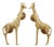 Gold Brass Giraffe Door Handles - A Pair For Sale