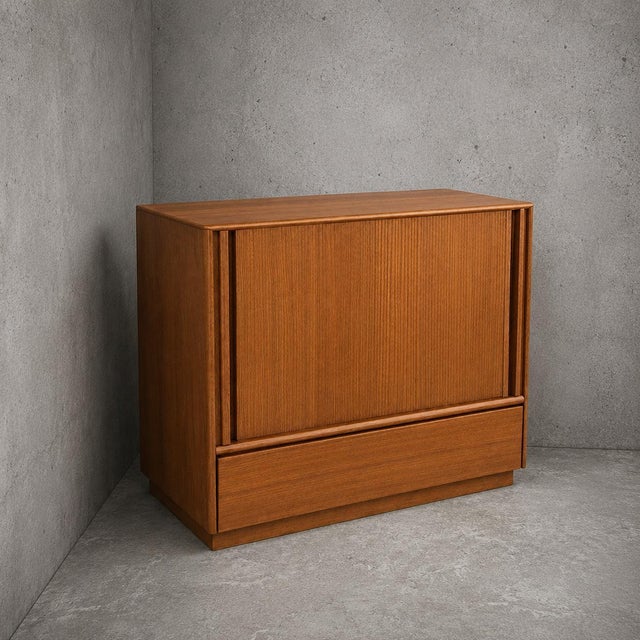 Mid-Century Modern Danish Teak Tambour Door Drinks Cabinet, 1960s For Sale - Image 6 of 6