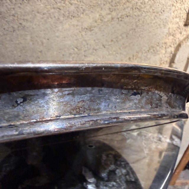 Modernist Silver Plated & Black Melamine Serving Tray Italy Argente For Sale In San Diego - Image 6 of 9