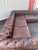 Brown Restoration Hardware Leather Kensington Sectional For Sale - Image 8 of 12