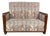 Art Deco Italian Sofa in Fabric with Geometric Pattern and Wood, 1930s For Sale