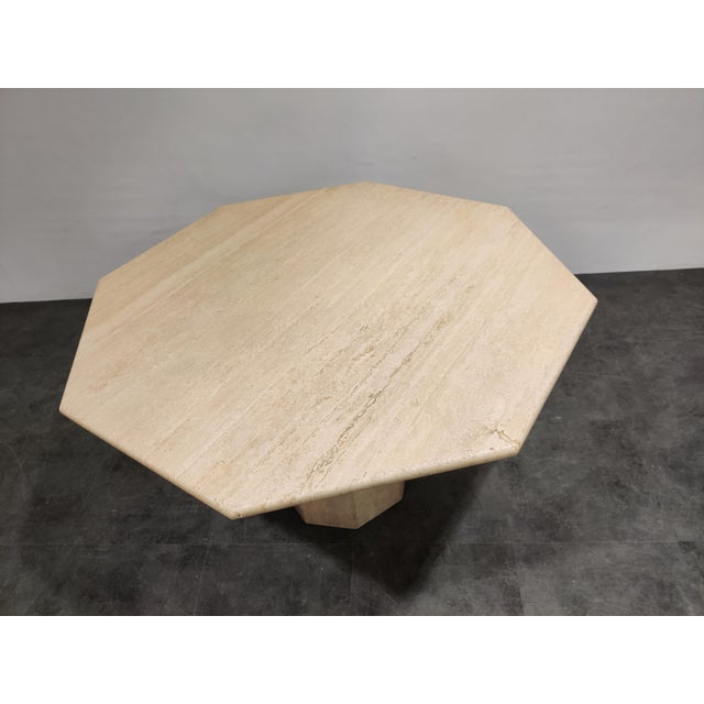 1970s Italian Octagonal Travertine Dining Table, 1970s For Sale - Image 5 of 10