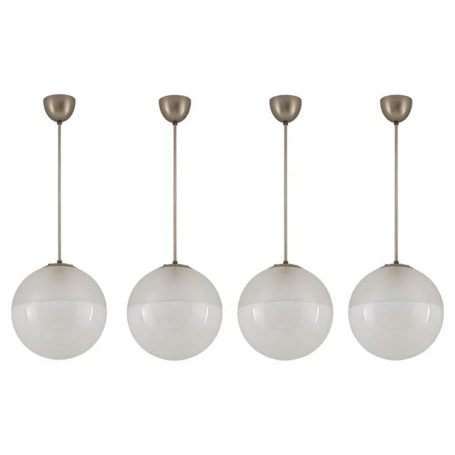 Metal Modern Swedish Glass Pendants attributed to Böhlmarks, 1940s, Set of 4 For Sale - Image 7 of 7