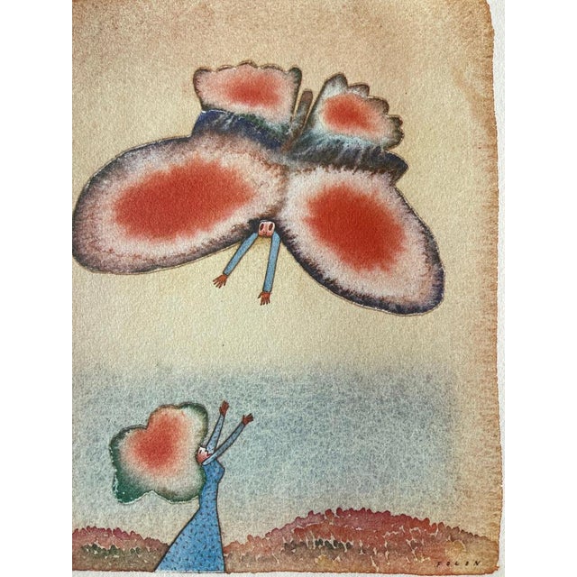 Modern Jean-Michel Folon, Le papillon, Etching For Sale - Image 3 of 8