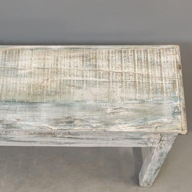 Carved & Painted Console Table Made From an Antique Rajasthani Door For Sale - Image 12 of 12