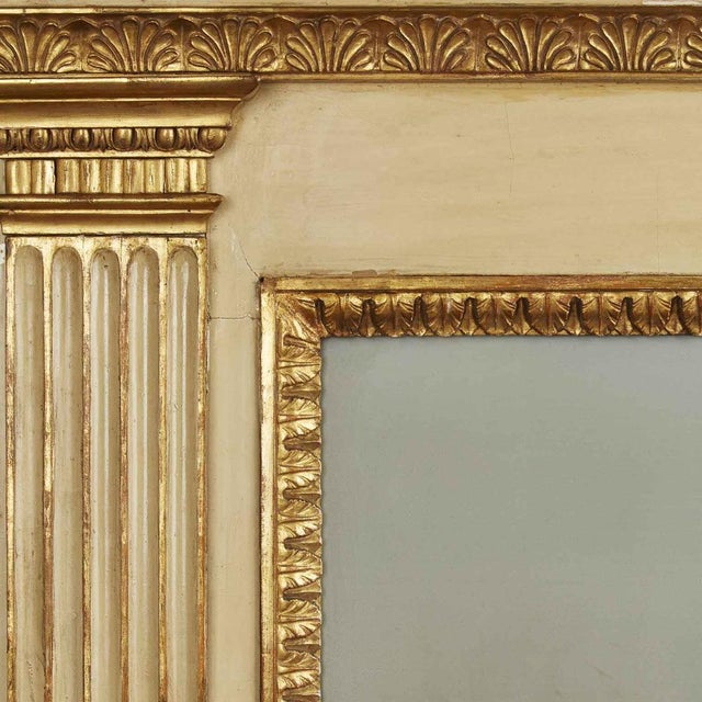 Wood Lacquered and Gilded Fireplace Mirror For Sale - Image 7 of 10