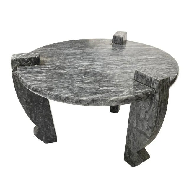Modern Noir Lorenzo Stone Coffee Table For Sale - Image 3 of 7