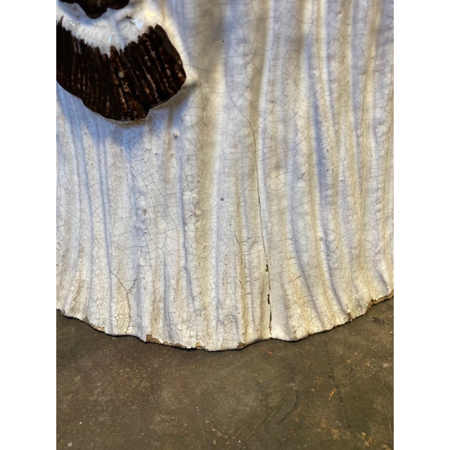 Mid Century Glazed Terra-Cotta Tassel Italian Stool For Sale - Image 9 of 10