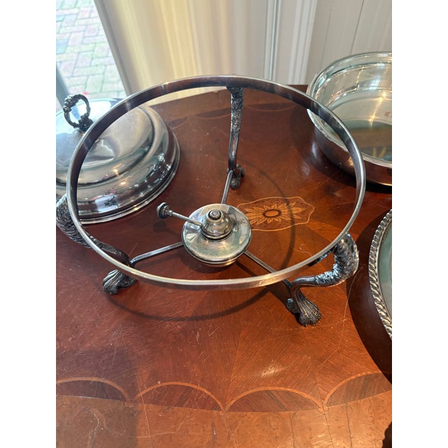 Early 21st Century Silver Buffet Chaffing Serving Dish Set For Sale - Image 5 of 8