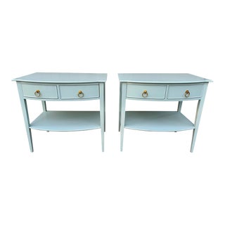 Late 20th Century Large French Blue Wright Table Company Vintage Nightstands - a Pair For Sale