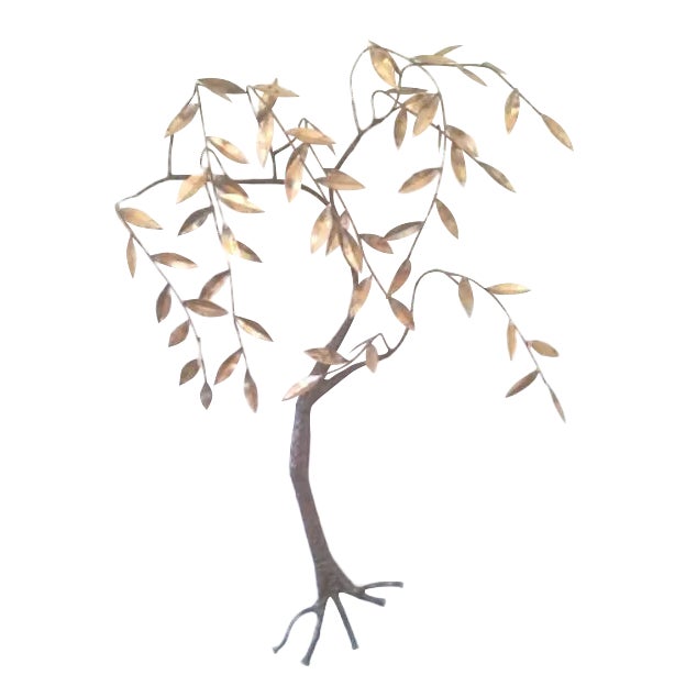 Jere Brass & Bronze Will Tree Wall Sculpture For Sale