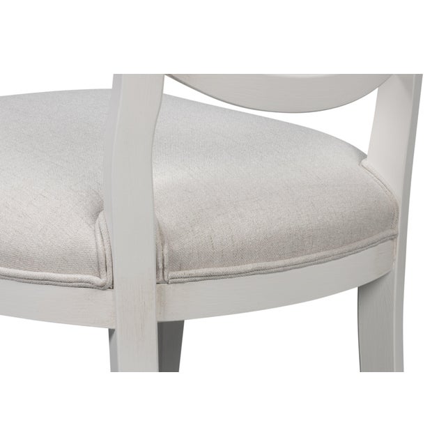 Neoclassical Dining Chairs with Ribbon Backs in White, Sets of 2 For Sale - Image 9 of 11