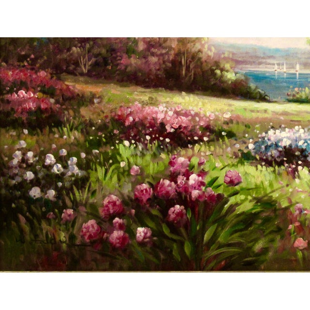Impressionist W. Eddie Landscape With Flowers C. 2000 Painting For Sale - Image 3 of 8