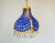 Pair Match 1960s Turkish Mosque Chandelier – Blue Crystal Brass Mid-Century Lighting For Sale - Image 12 of 13