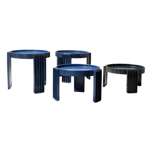 Marema Stackable Coffee Tables by Gianfranco Frattini for Cassina, 1960s, Set of 4 For Sale