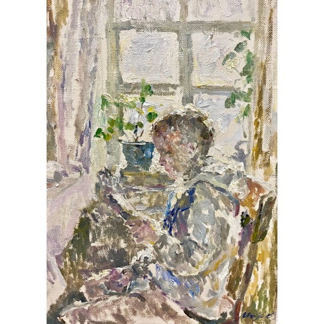 Georgij Moroz, Lettura, Oil Painting, 2001 For Sale - Image 8 of 9