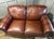 Natuzzi Maturità Italian Cognac Top Grain Leather Loveseat – Made in Italy For Sale - Image 9 of 11