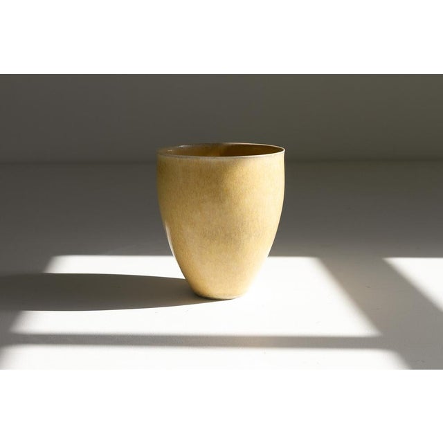 Mid-Century Danish Yellow Stoneware Vase by Saxbo, 1960s For Sale - Image 9 of 18