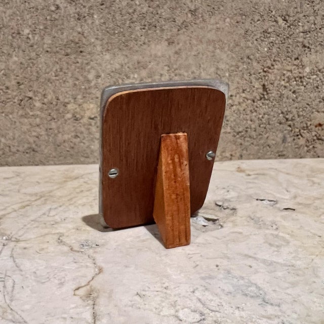 AMBIANIC presents Picture Frame Small Vintage Silver Picture Frame Wood and Aluminum 3.13 h x 2.5 w x 1.5 d Unrestored...