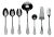 Mepra Dolce Vita 7-Piece Serving Set, Mirror Oro Black For Sale