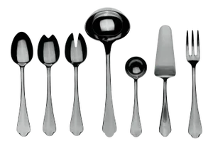 Mepra Dolce Vita 7-Piece Serving Set, Mirror Oro Black