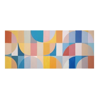2026, Color Field Grid Painting, Bauhaus Style, Summer Prism, Primary Tones Acrylic Paint on Canvas by Natalia Roman For Sale