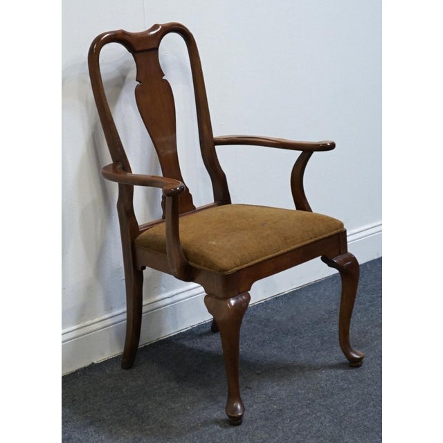 Hickory White Hickory White Solid Mahogany Traditional Queen Anne Style Splat Back Dining Arm Chair For Sale - Image 4 of 7