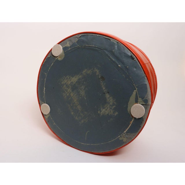 Orange Mid-Century Modern Orange Pouf / Foot Stool / Ottoman For Sale - Image 8 of 16