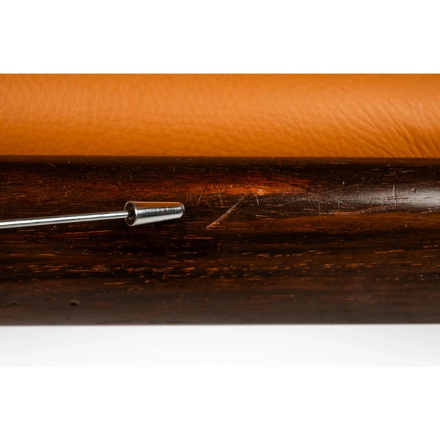 Set of Two 2 Danish Modern Arm Chairs in Solid Mahogany & Caramel Leather by Danish Overseas Imports, C. 1960s For Sale - Image 11 of 12