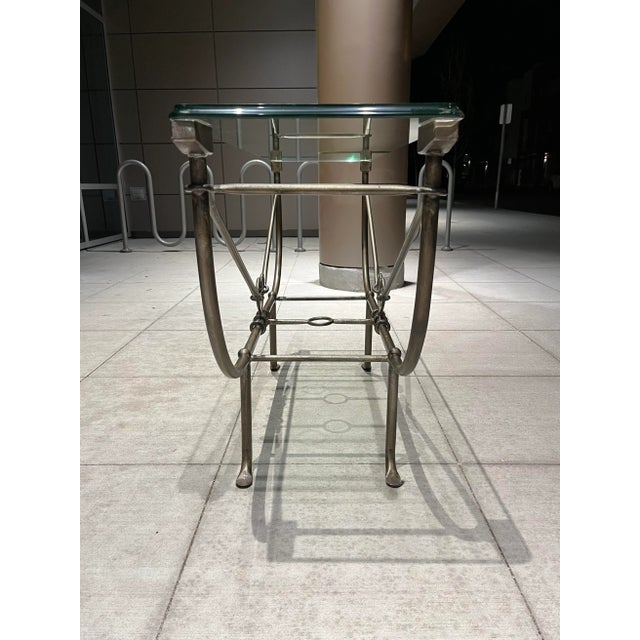 Etruscan Console Sofa Table in Bronze Finish Homage to Giacometti For Sale - Image 10 of 13