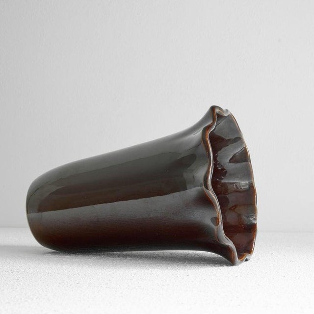 Glazed Pottery Vase from Poët-Laval Ondulé, 1960s For Sale - Image 3 of 9