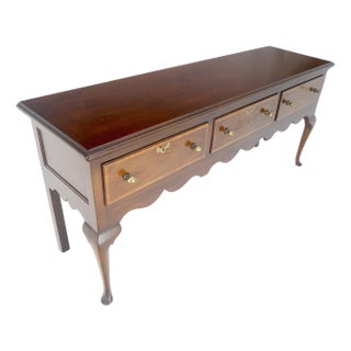 Kittinger Solid Mahogany 3 Massive Drawers Queen Anne Sideboard Credenza MINT For Sale