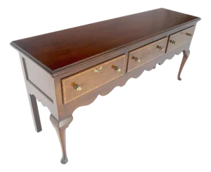 Kittinger Solid Mahogany 3 Massive Drawers Queen Anne Sideboard Credenza MINT
