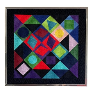 Vintage Abstract Needlepoint Art For Sale