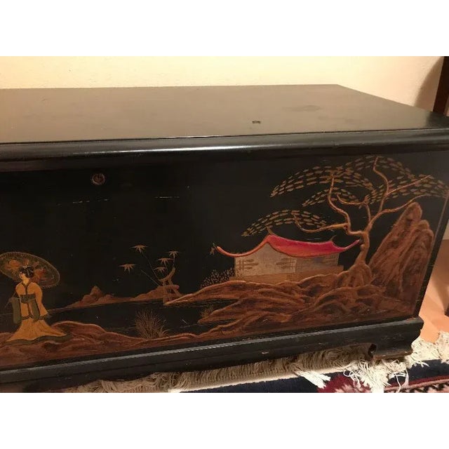 Early 20th Century Asian Lacquered Wood Blanket Chest Chairish