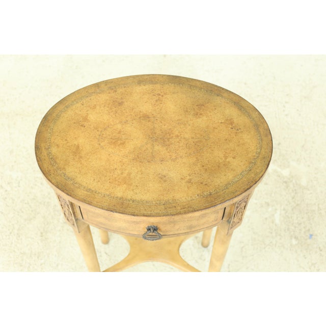 Leather Wrapped 1 Drawer Occasional Table or Nightstand For Sale - Image 4 of 10