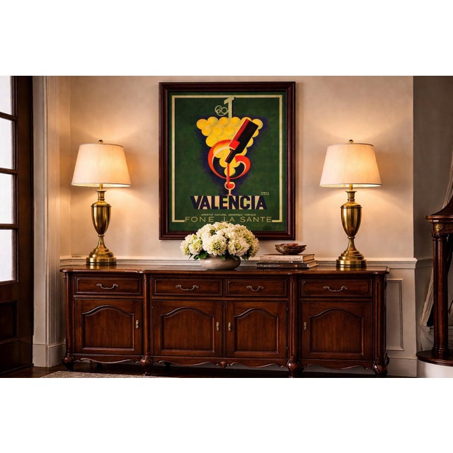 A striking vintage-style advertising poster for Cognac Jacquet, presented in a bold French Art Deco aesthetic and...