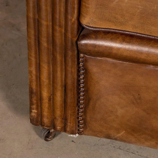 Art Deco Leather Tub Chairs & Sofa, 1920s, Set of 3 For Sale - Image 10 of 13