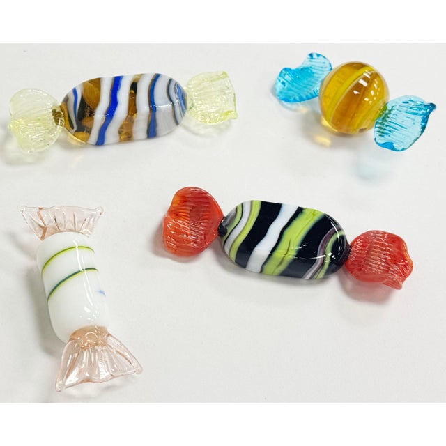 Murano Vintage Murano Style Blown Glass Wrap Candies, S/4 For Sale - Image 4 of 5