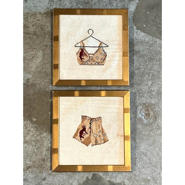 Vintage Original Needlepoint Swimsuit - Set of 2 For Sale - Image 12 of 12